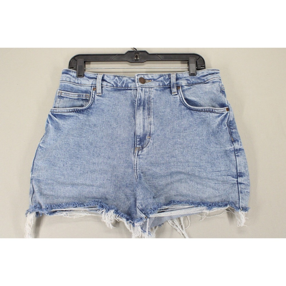 Wrangler Retro Womens Blue Denim 3" Cut Off Shorts Size 31 High Rise Western